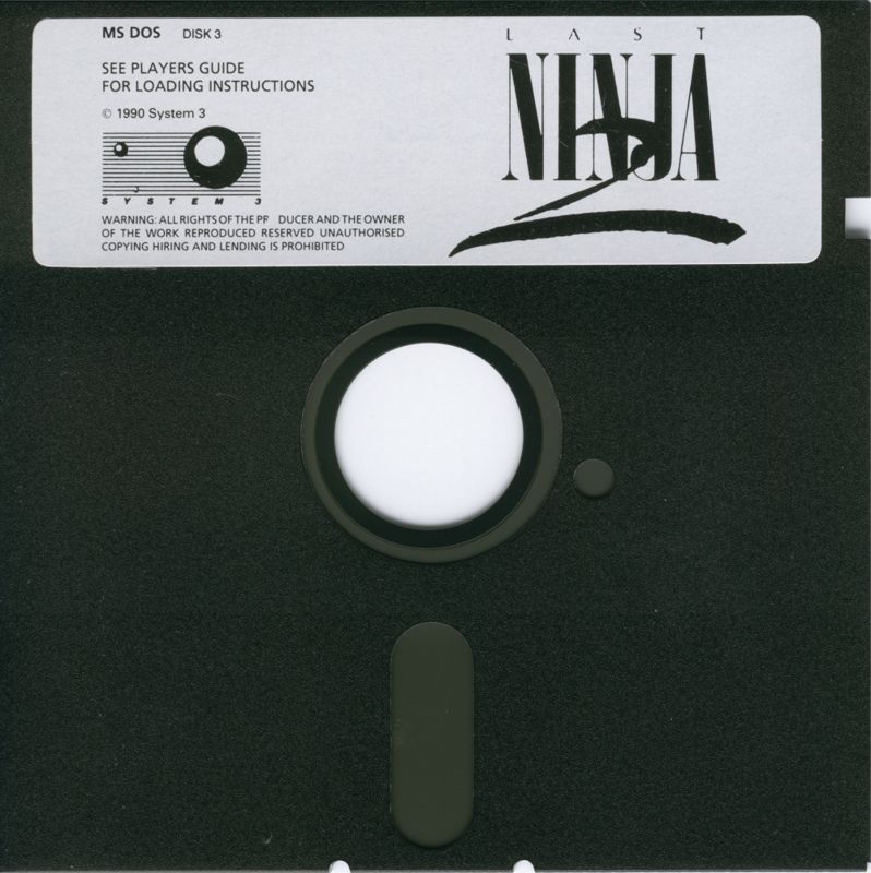 Media for Last Ninja 2: Back with a Vengeance (DOS): Disk 3