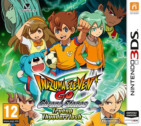 Front Cover for Inazuma Eleven Go: Chrono Stones - Thunderflash (Nintendo 3DS) (download release)