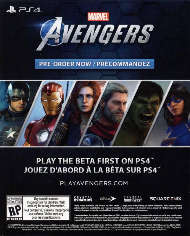 Advertisement for Trials of Mana (PlayStation 4): Marvel Avengers