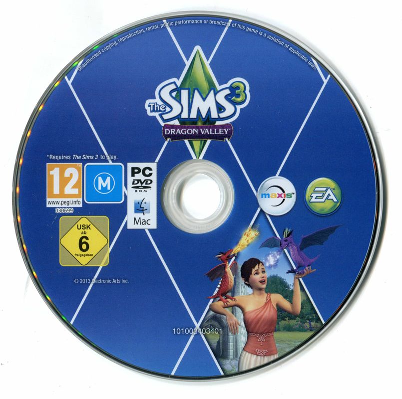 The Sims 3: Dragon Valley cover or packaging material - MobyGames