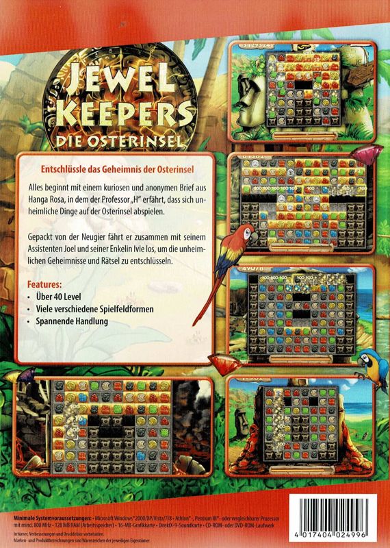 Back Cover for Jewel Keepers: Easter Island (Windows) (Orange River release)