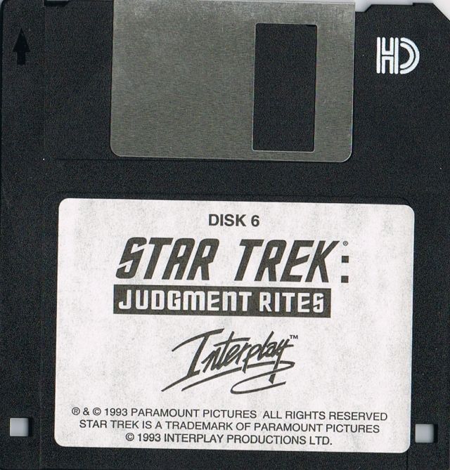Media for Star Trek: Judgment Rites (DOS) (Alternate disk labels): Disk 6