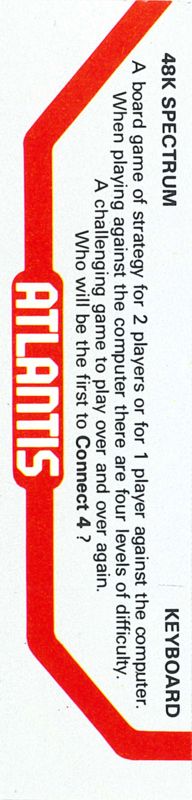 Back Cover for Connect 4 (ZX Spectrum)