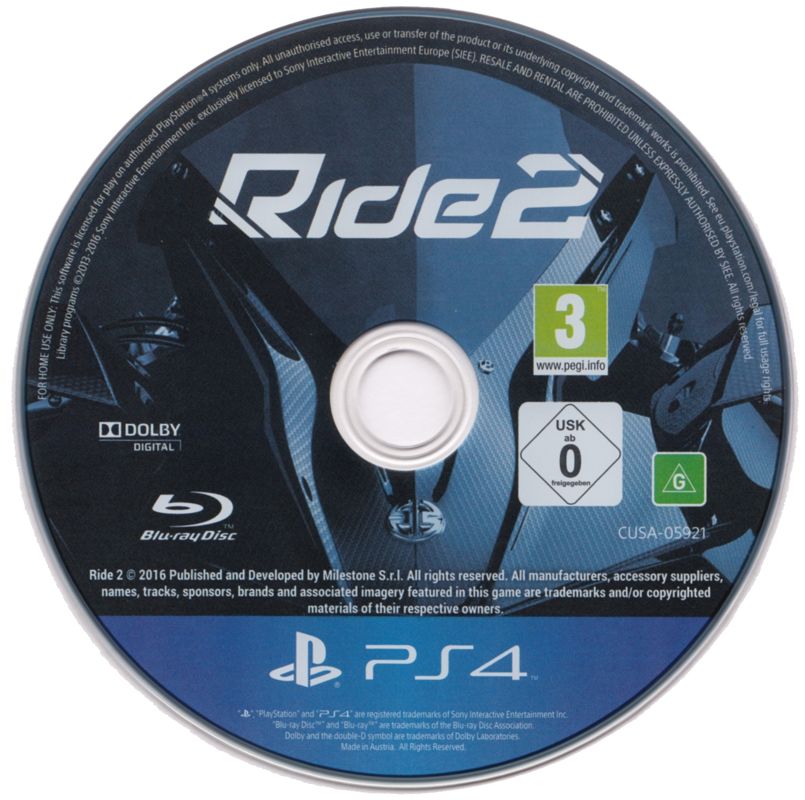 Media for Ride 2 (PlayStation 4)