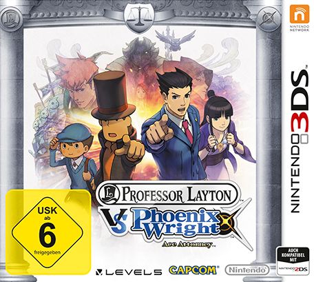 Front Cover for Professor Layton VS Phoenix Wright: Ace Attorney (Nintendo 3DS) (download release)