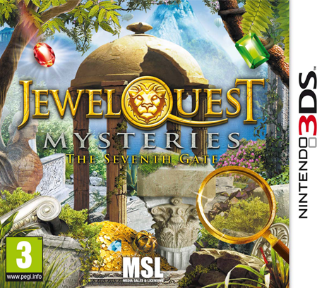 Front Cover for Jewel Quest Mysteries: The Seventh Gate (Nintendo 3DS) (download release)