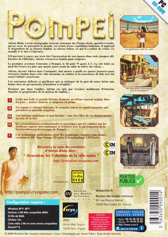 Back Cover for TimeScape: Journey to Pompeii (Windows) (Alternate release)