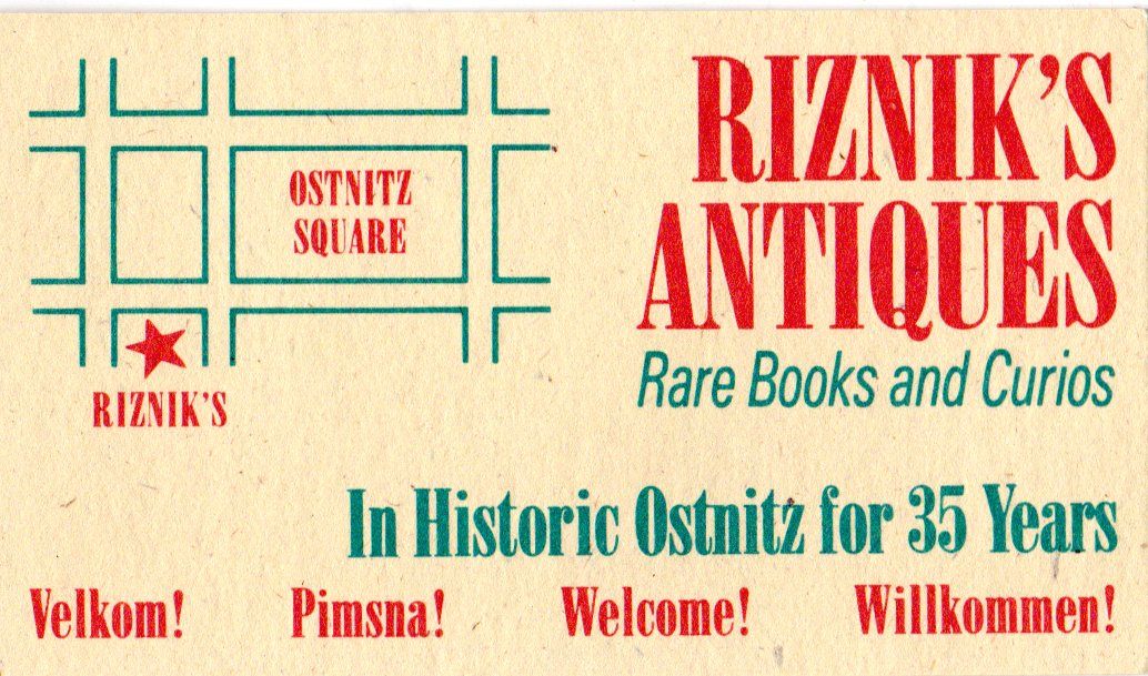 Extras for Border Zone (Commodore 64): Riznik's Antiques