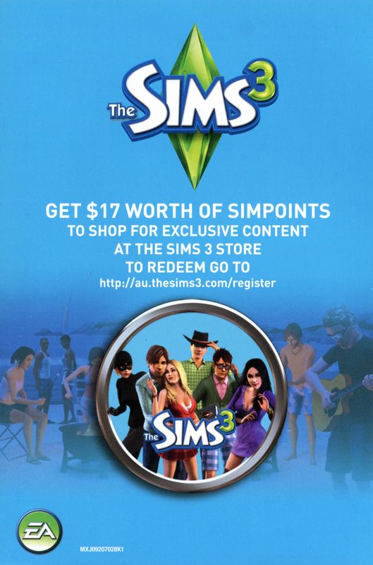 Advertisement for The Sims 3: World Adventures (Macintosh and Windows): Sims store flyer