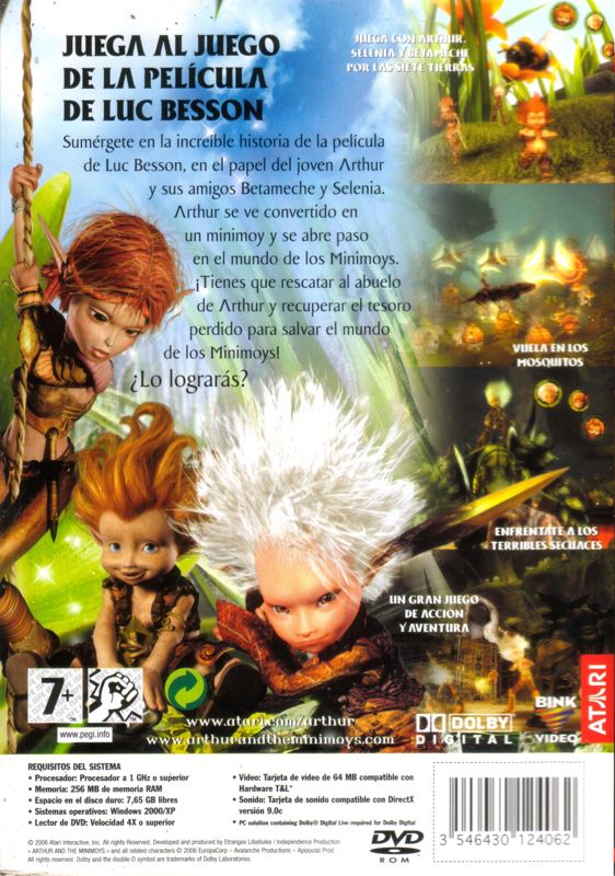 Back Cover for Arthur and the Invisibles: The Game (Windows)