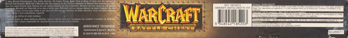 Spine/Sides for WarCraft III: Battle Chest (Macintosh and Windows): Bottom