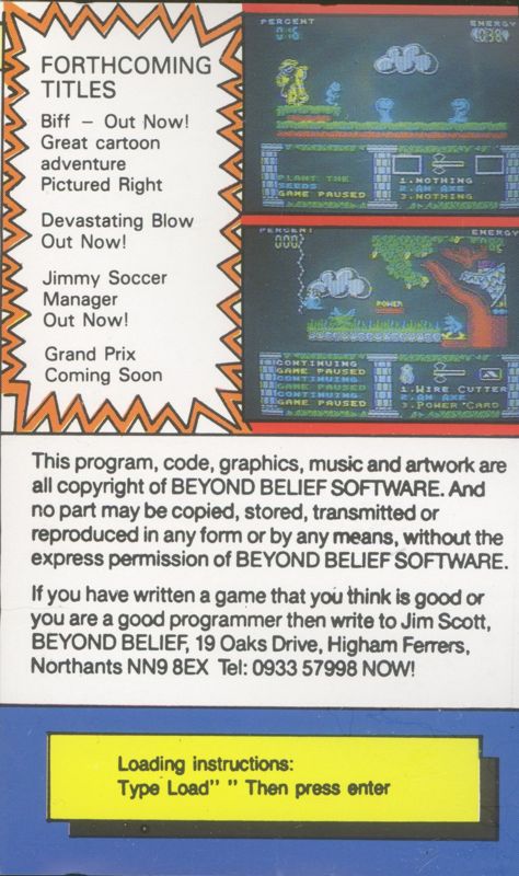 Inside Cover for Snare (SAM Coupé and ZX Spectrum)