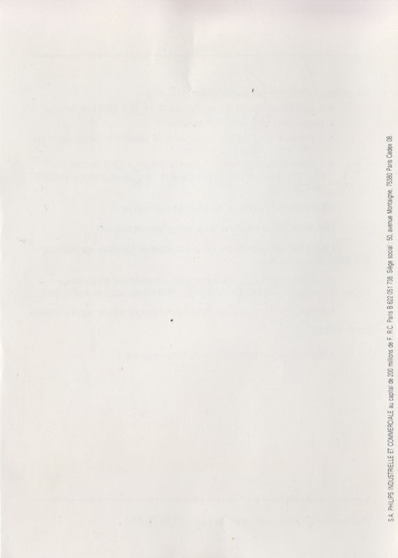 Manual for Trans American Rally (Philips VG 5000) (S.A. PHILIPS Industrielle et Commerciale release (#3)): Back (2-folded)