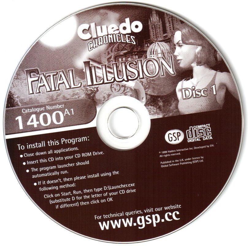 Media for Clue Chronicles: Fatal Illusion (Windows) (GSP release): Disc 1