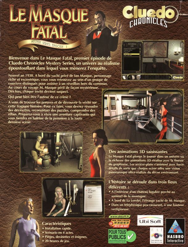 Back Cover for Clue Chronicles: Fatal Illusion (Windows)