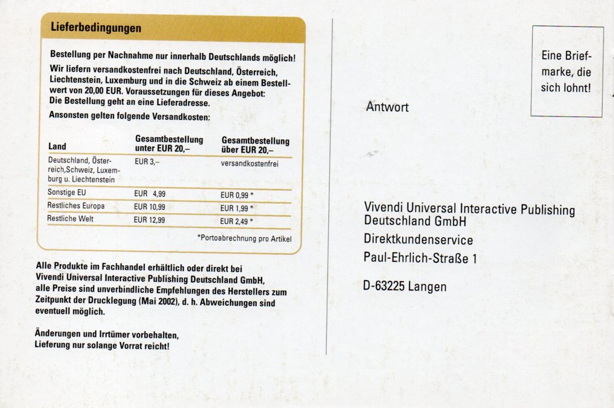 Advertisement for WarCraft III: Reign of Chaos (Macintosh and Windows): Merchandising Catalog Back