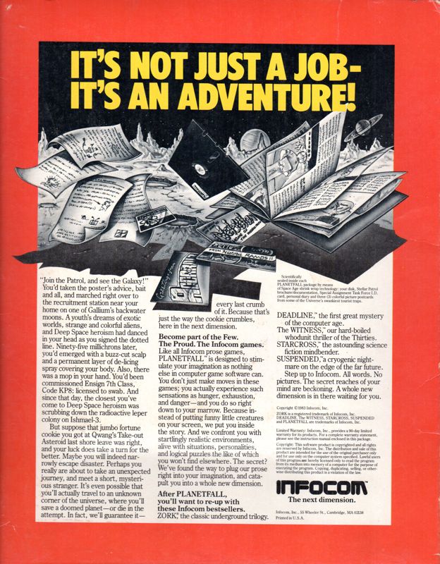 Back Cover for Planetfall (DOS) (Folio Edition)