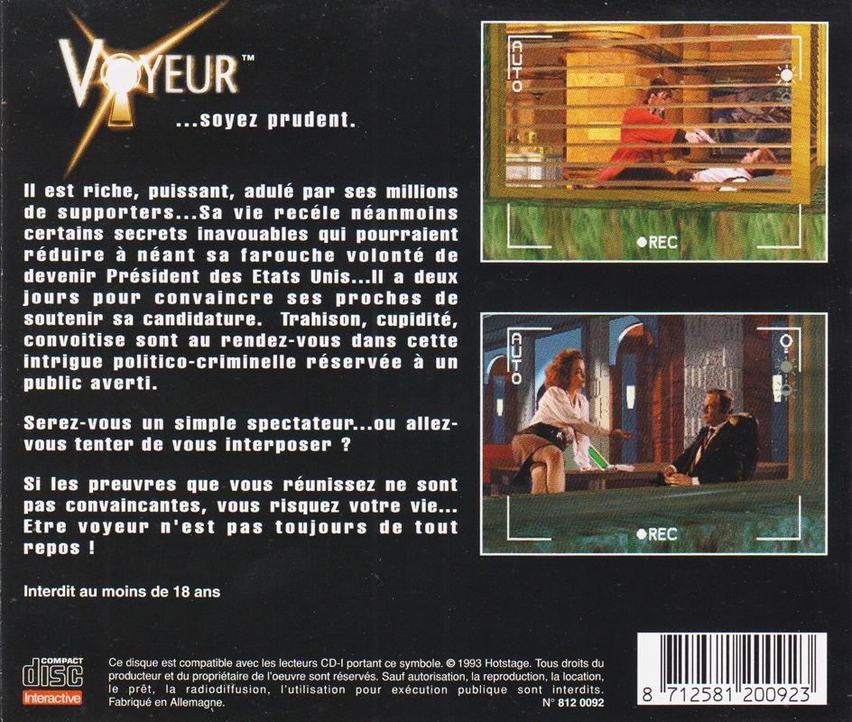 Back Cover for Voyeur (CD-i)
