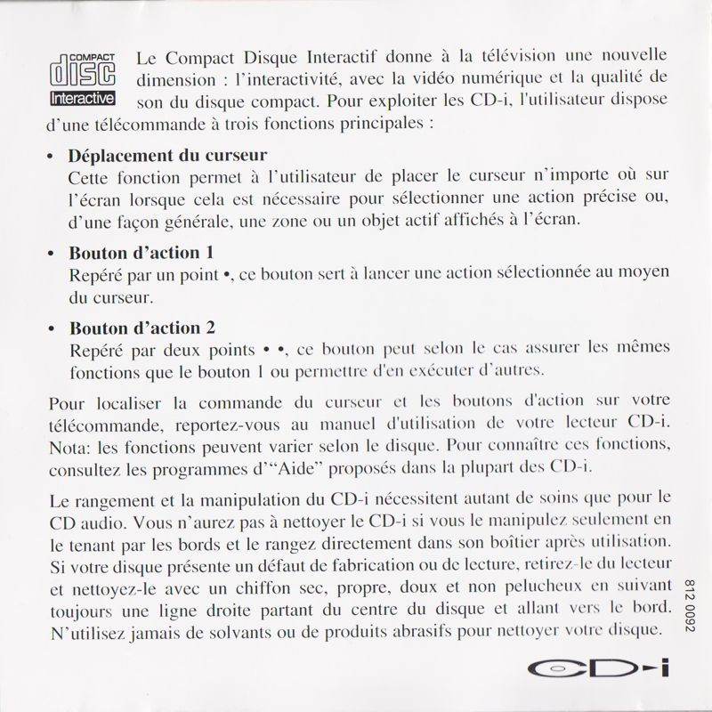 Manual for Voyeur (CD-i): Back (20-page)