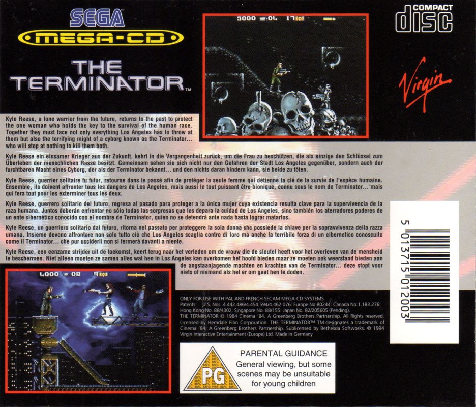 Back Cover for The Terminator (SEGA CD)