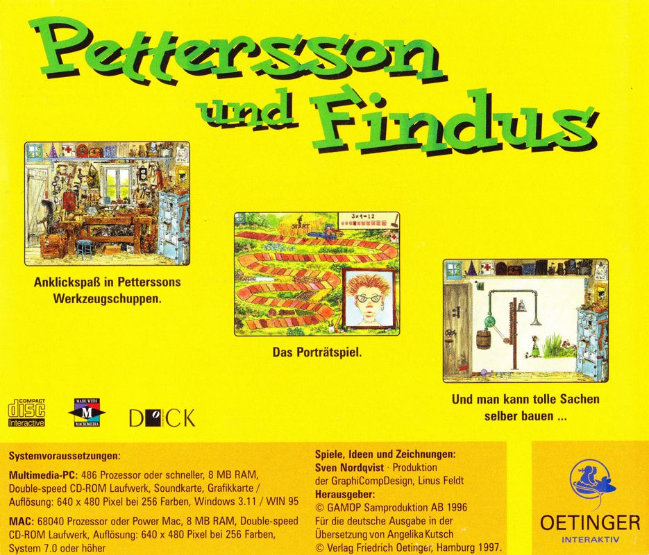 Other for Pettson o Findus i snickarbon (Macintosh and Windows 16-bit) (Re-release): Jewel Case - Back