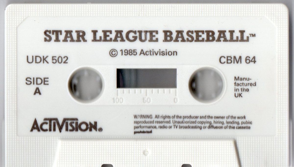 Media for Star League Baseball (Commodore 64) (cassette release)
