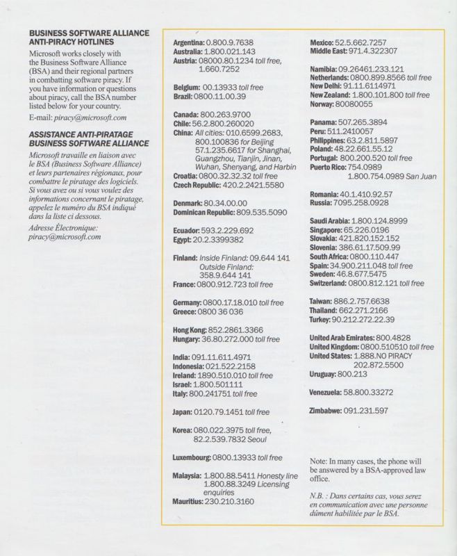 Extras for Midtown Madness (Windows): Subsidiary Information booklet - Back