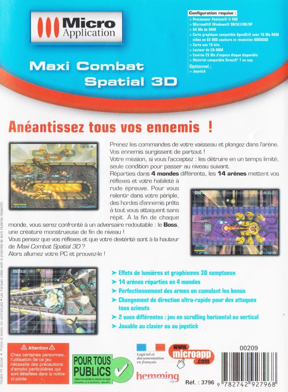 Back Cover for Space Tripper (Windows) (Les Jeux release (Micro Application 2002))