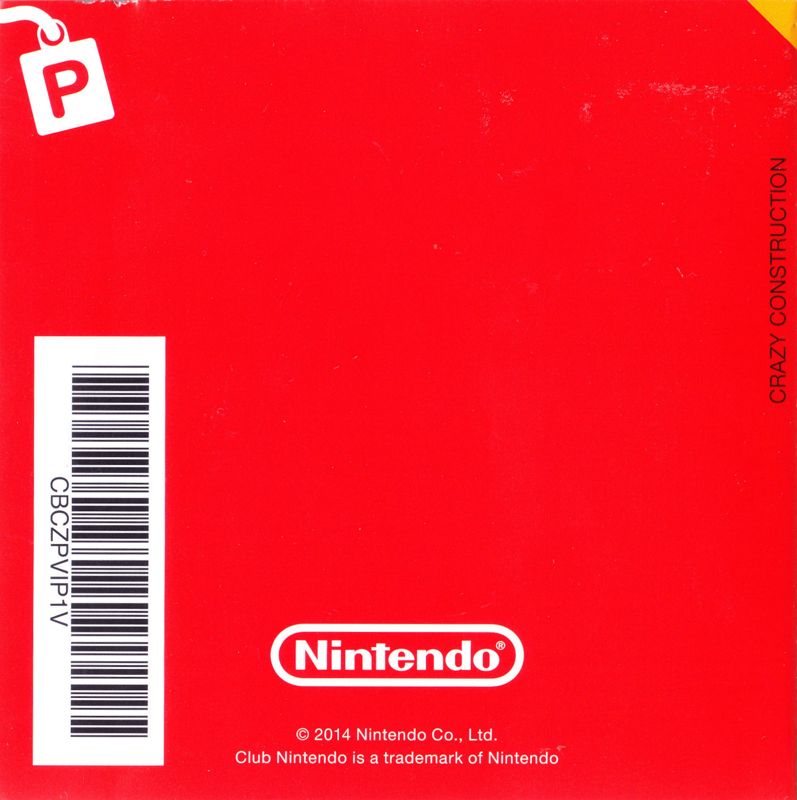 Extras for Crazy Construction (Nintendo 3DS): Club Nintendo Points - Back