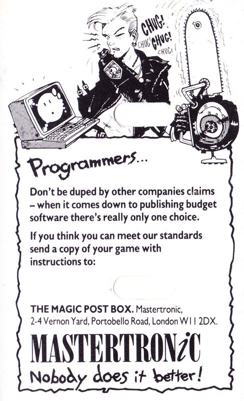 Inside Cover for Sweep! (Commodore 64) (Cassette release): Right
