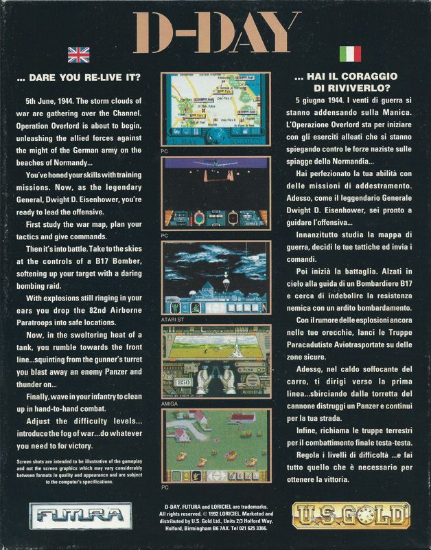 Back Cover for D-Day (Atari ST)