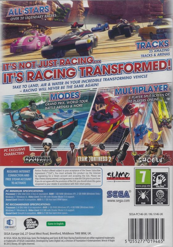 Sonic & All-Stars Racing Transformed chega para PS3 e Vita no final do ano