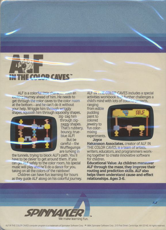 Back Cover for ALF in the Color Caves (Commodore 64)