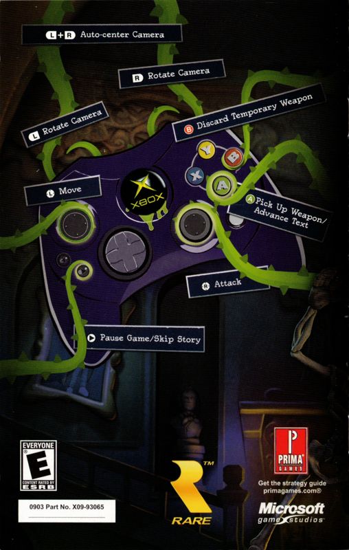 Manual for Grabbed by the Ghoulies (Xbox): Back