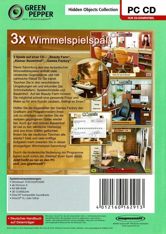 Back Cover for Hidden Objects Collection: 3x Wimmelbildspaß (Windows) (Green Pepper release)