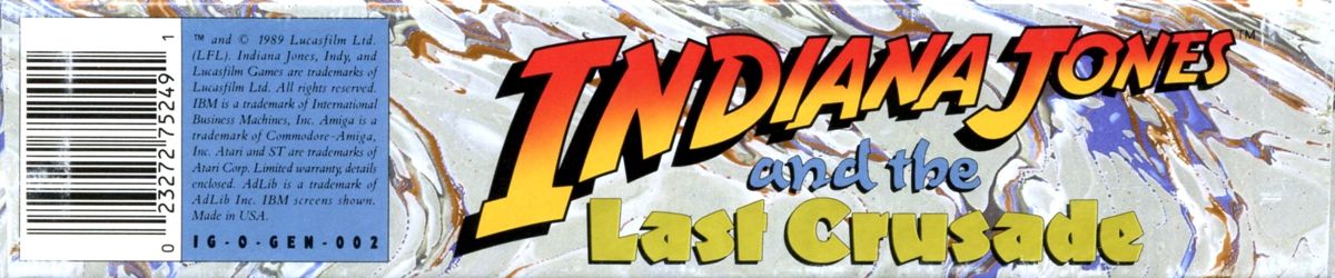 Spine/Sides for Indiana Jones and the Last Crusade: The Graphic Adventure (DOS) (Tandy release): Bottom