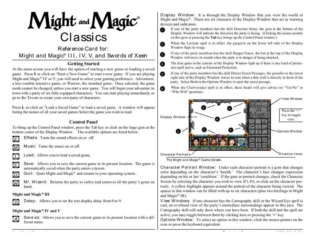 Reference Card for Might and Magic Sixpack (Windows) (GOG.com release): M&M III, IV & V - Side A