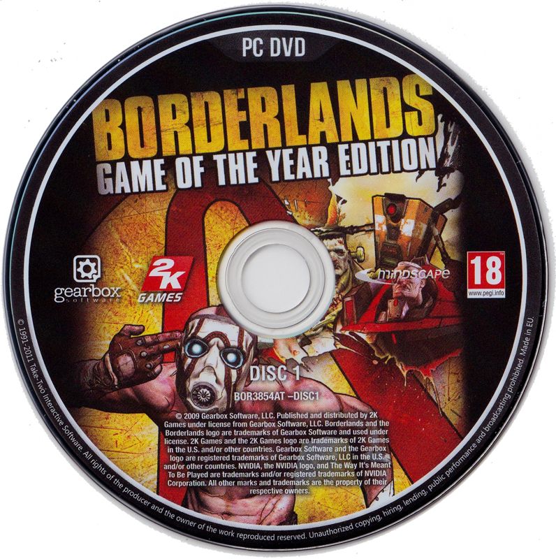 Media for Borderlands: Game of the Year Edition (Windows) (100% Hits release): Disc 1