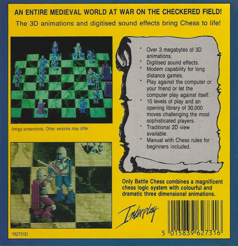 Back Cover for Battle Chess (Atari ST)