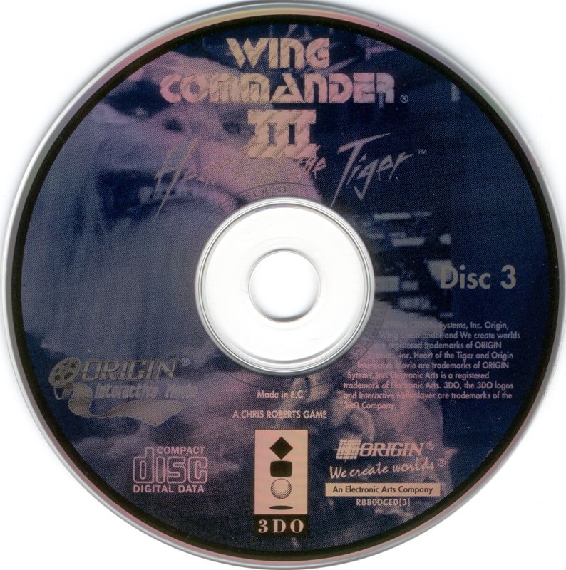 Media for Wing Commander III: Heart of the Tiger (3DO): Disc 3