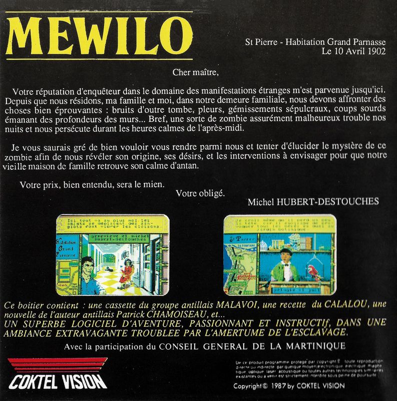 Back Cover for Méwilo (Atari ST)