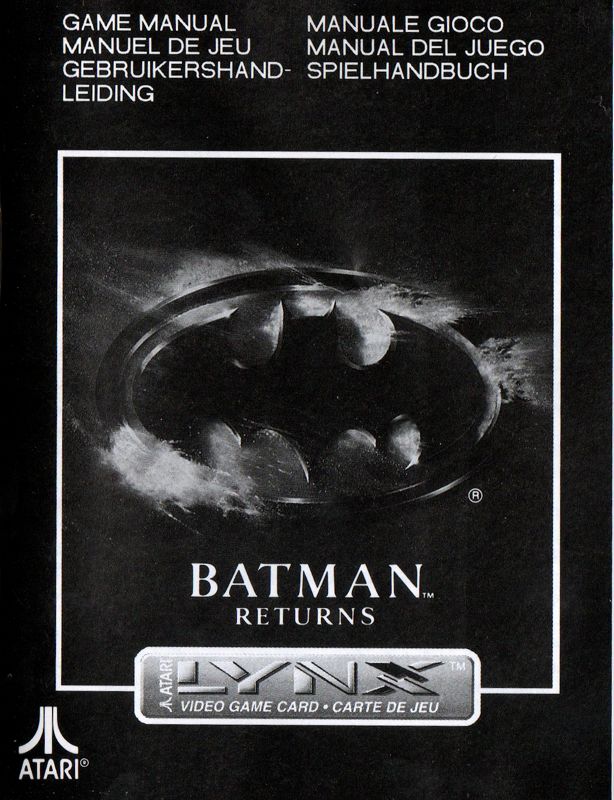 Manual for Batman Returns (Lynx): Front