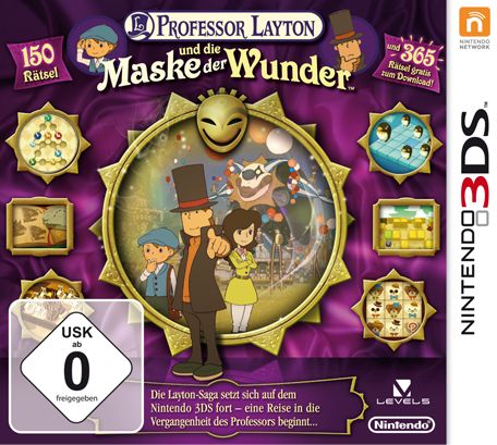 Front Cover for Professor Layton and the Miracle Mask (Nintendo 3DS) (download release)