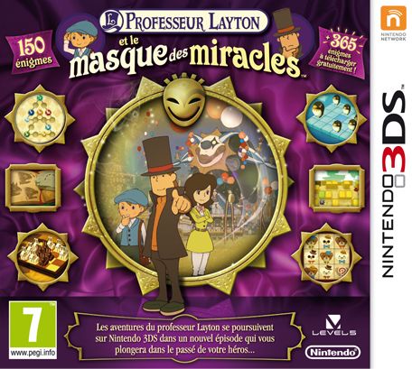 Front Cover for Professor Layton and the Miracle Mask (Nintendo 3DS) (download release)