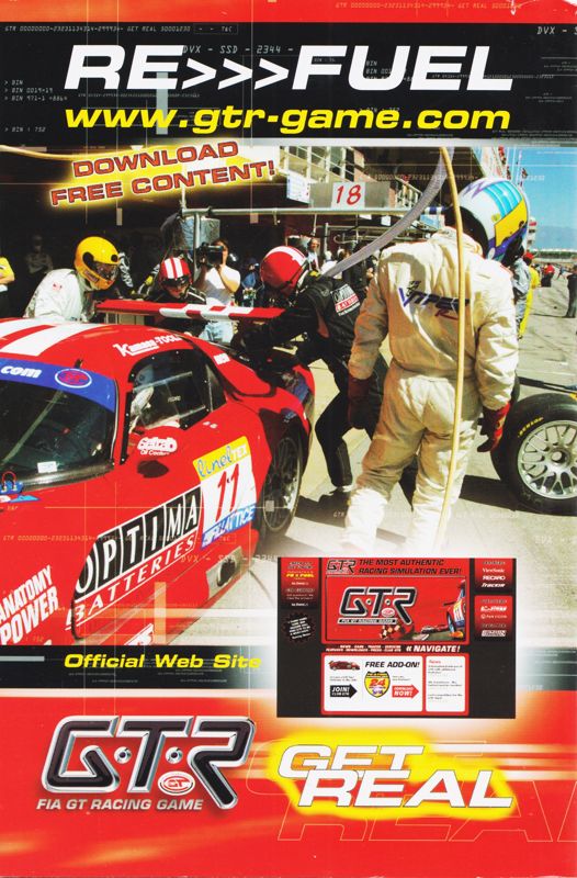 Manual for GTR: FIA GT Racing Game (Windows): Back (20-page)