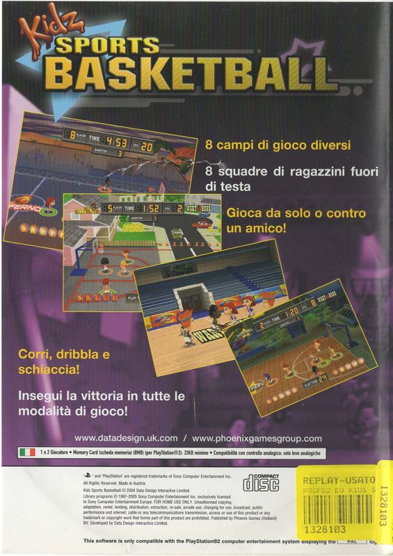 Back Cover for Kidz Sports: Basketball (PlayStation 2)