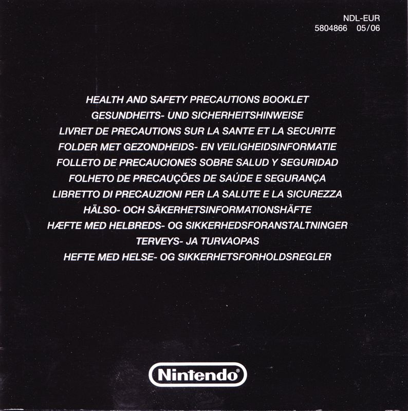 Extras for Fairyland: Melody Magic (Nintendo DS) (Bundled w/Magic Wand stylus): Safety Instructions - Front