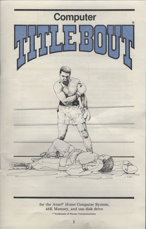 Manual for Computer Title Bout (Atari 8-bit and Commodore 64) (re-release): Front