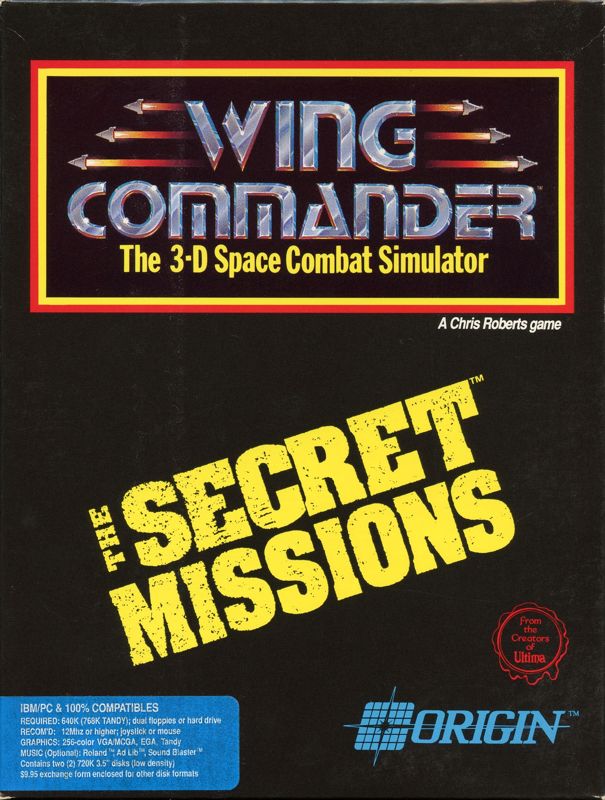 Front Cover for Wing Commander: The Secret Missions (DOS) (3.5" Floppy Disk release)