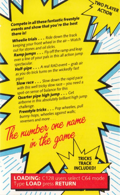 Inside Cover for BMX Freestyle (Commodore 64): Top Left